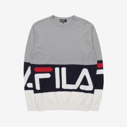 Fila Logo Sweater - Miesten T Paita - Harmaat | FI-62361